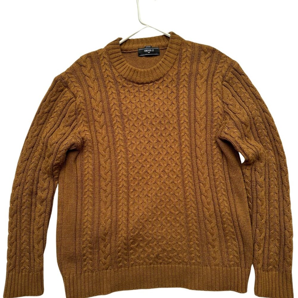 Brown cable knit sweater